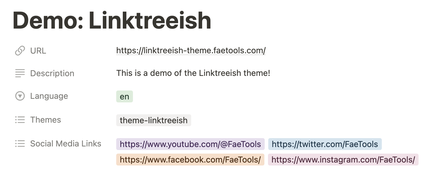 Linktreeish site configuration